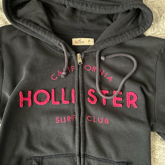 Hollister Navy Hoodie with Pink Surf Club Logo - Picture 2 of 3